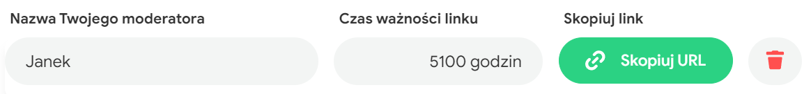 Przykładowy wygląd dodanego moderatora do zarządzania donejtami