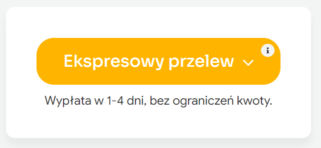 Przycisk z panelu: Ekspresowy przelew w Tipply